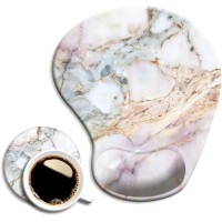 Dooke Ergonomic Mouse Pad With Gel Wrist Support - Marble